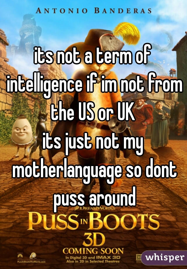 its not a term of intelligence if im not from the US or UK 
its just not my motherlanguage so dont puss around