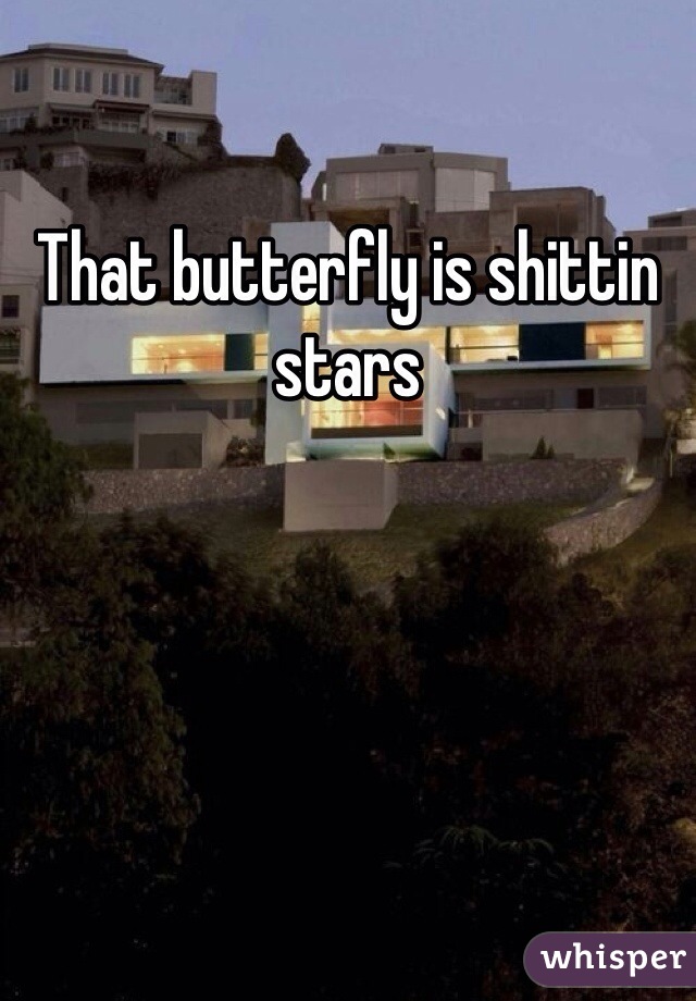That butterfly is shittin stars
