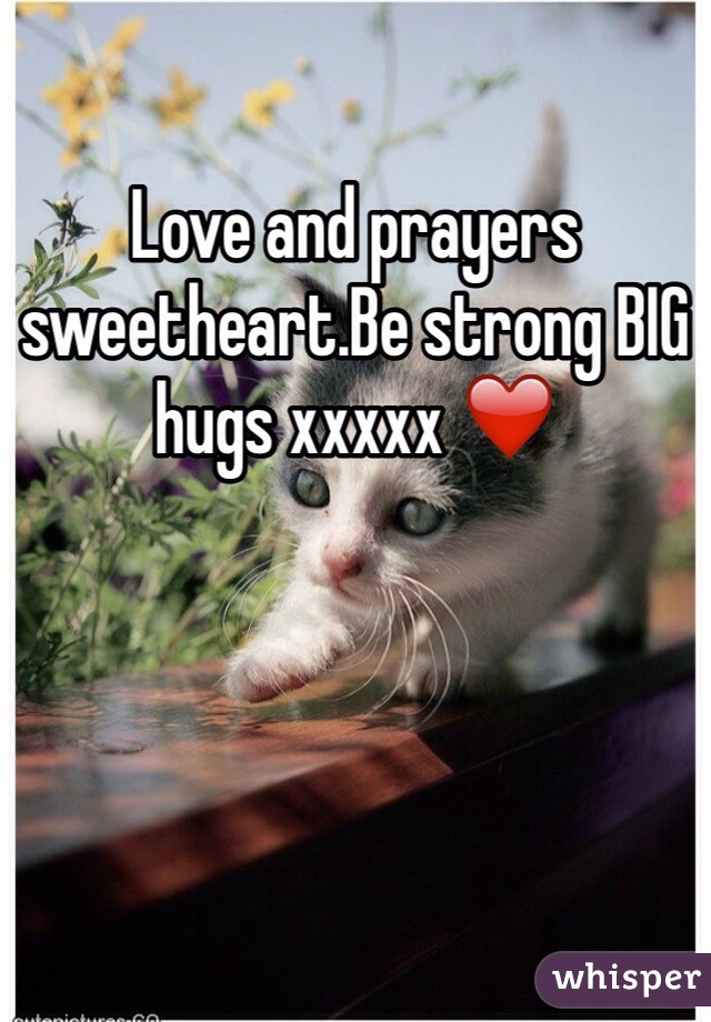 Love and prayers sweetheart.Be strong BIG hugs xxxxx ❤️