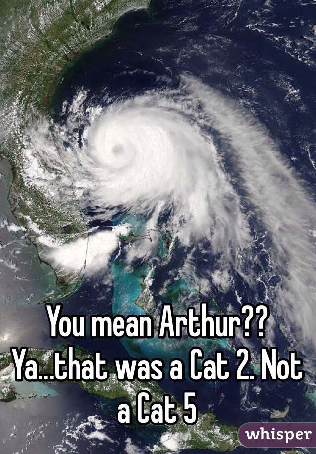 You mean Arthur?? Ya...that was a Cat 2. Not a Cat 5