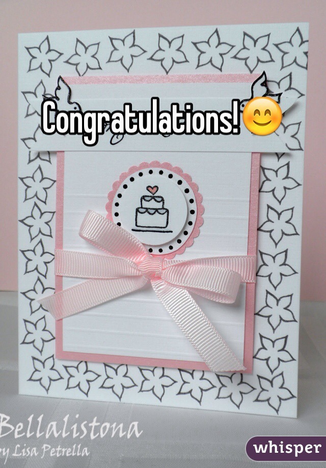 Congratulations!😊