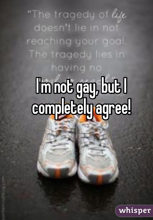I'm not gay, but I completely agree!