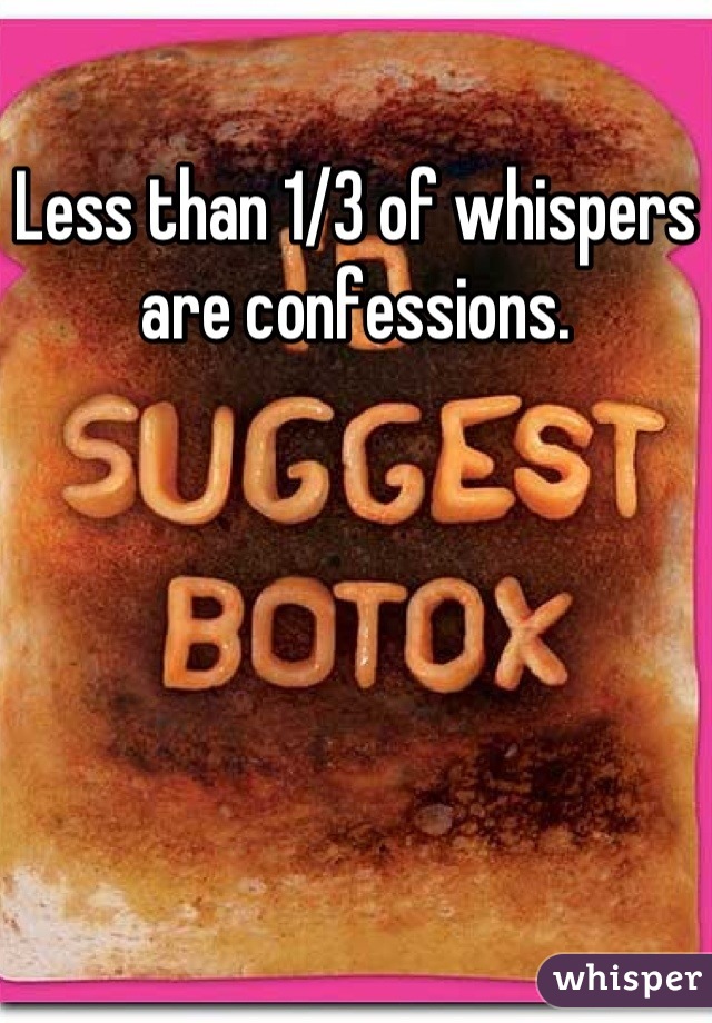 Less than 1/3 of whispers are confessions.
