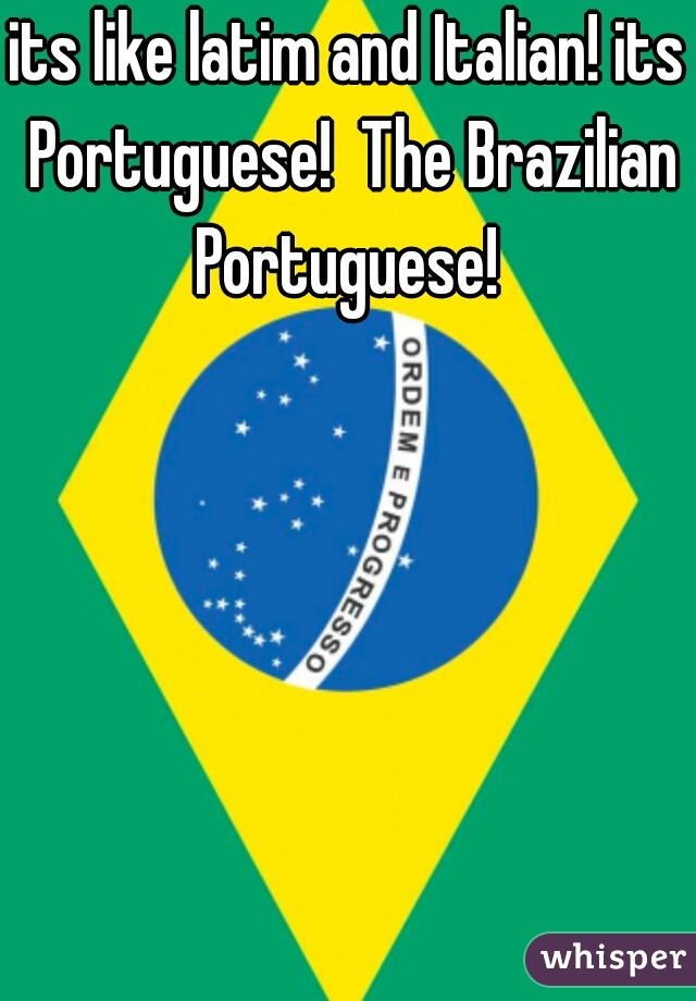 its like latim and Italian! its Portuguese!  The Brazilian Portuguese! 