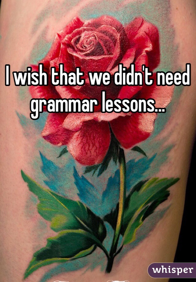 I wish that we didn't need grammar lessons...