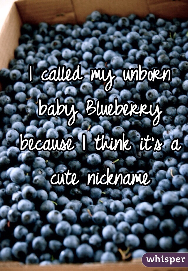 I called my unborn baby Blueberry because I think it's a cute nickname