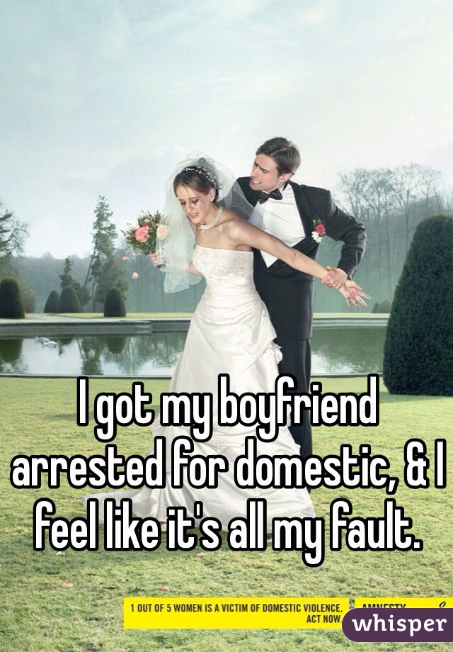 I got my boyfriend arrested for domestic, & I feel like it's all my fault. 