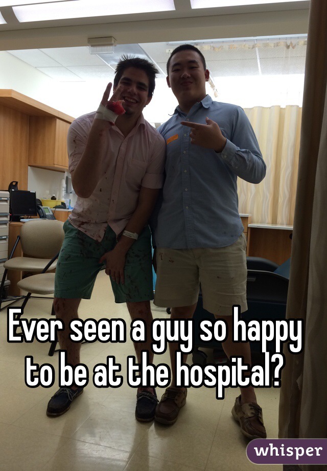 Ever seen a guy so happy to be at the hospital?