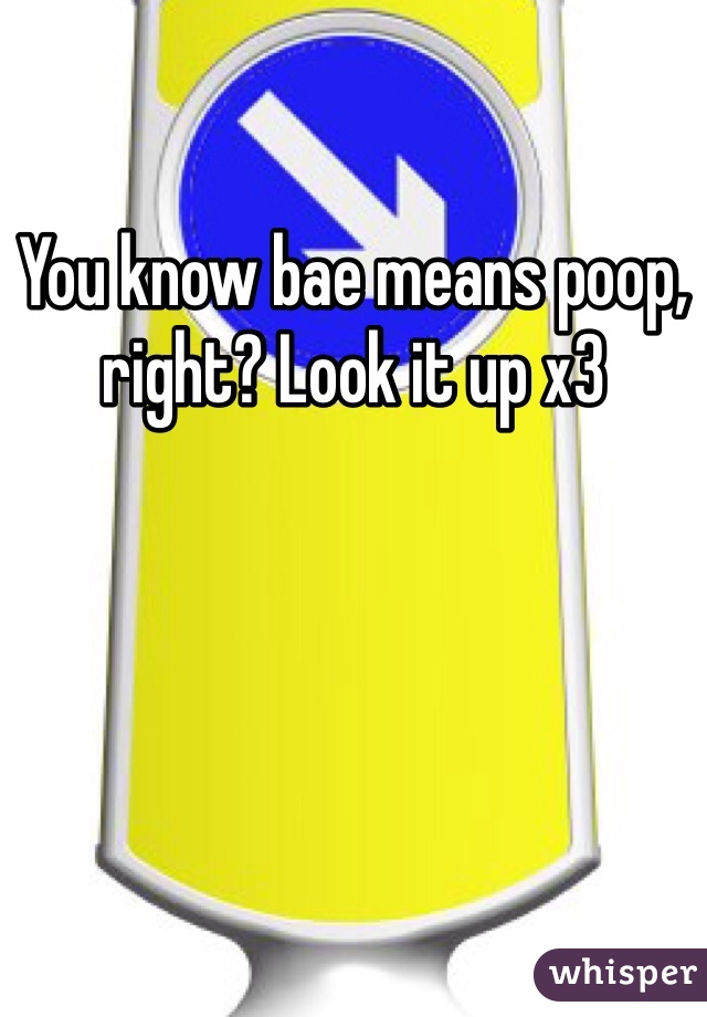You know bae means poop, right? Look it up x3