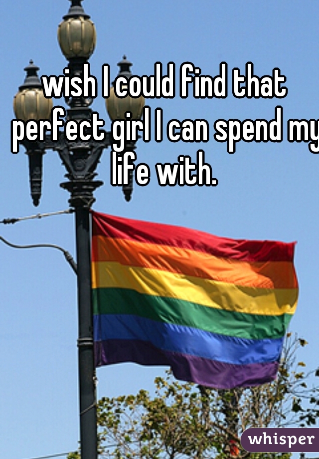 wish I could find that perfect girl I can spend my life with. 
