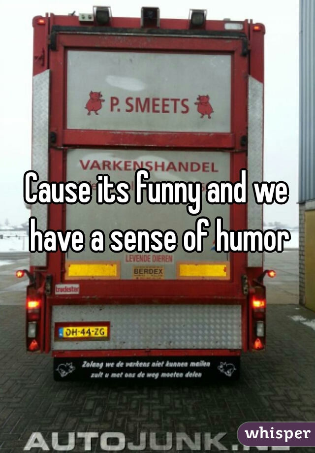 Cause its funny and we have a sense of humor