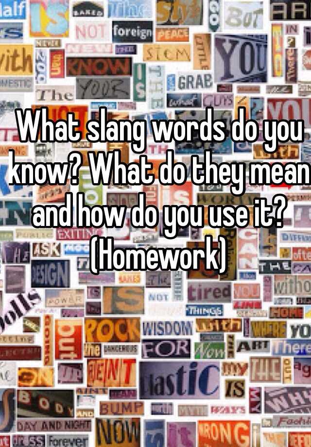 homework in slang