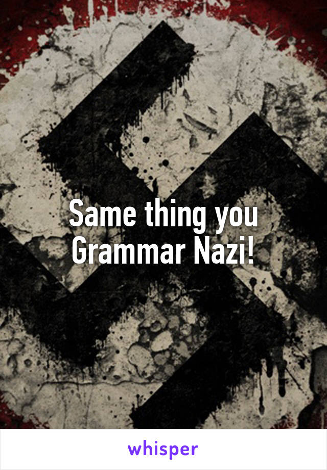 Same thing you Grammar Nazi!