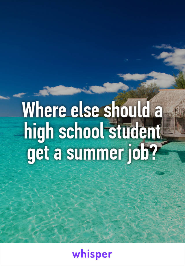 Where else should a high school student get a summer job?
