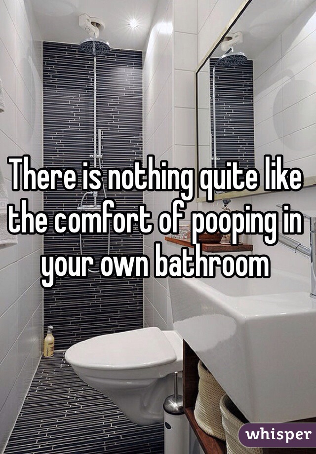 There is nothing quite like the comfort of pooping in your own bathroom