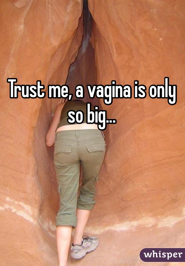 Trust me, a vagina is only so big...