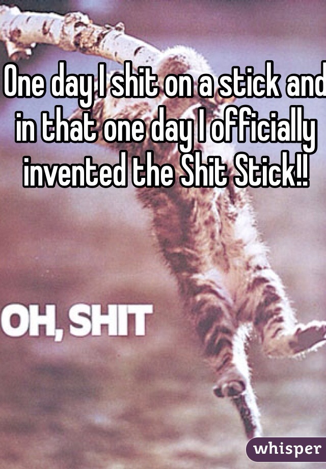 One day I shit on a stick and in that one day I officially invented the Shit Stick!! 