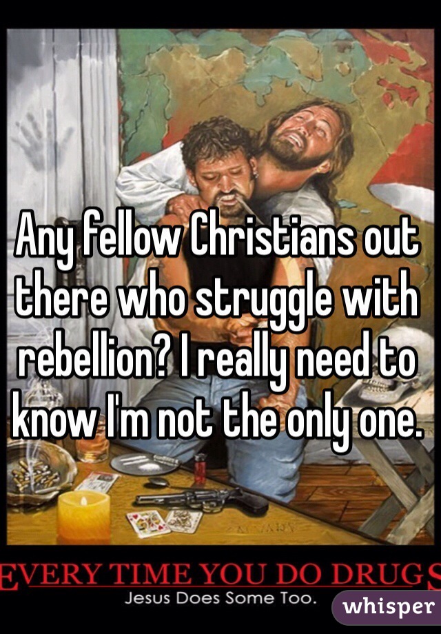 Any fellow Christians out there who struggle with rebellion? I really need to know I'm not the only one. 