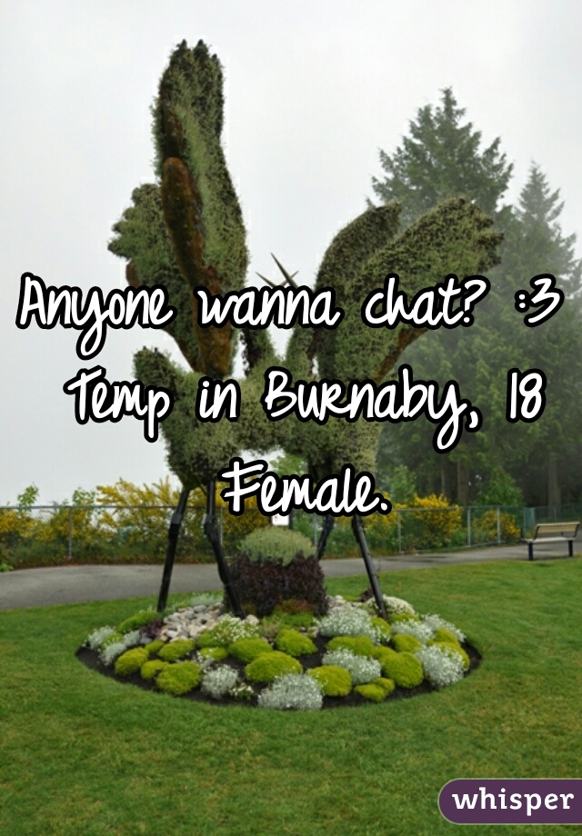 Anyone wanna chat? :3 Temp in Burnaby, 18 Female.
