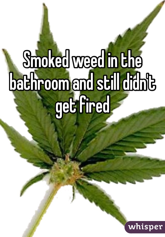 

Smoked weed in the bathroom and still didn't get fired