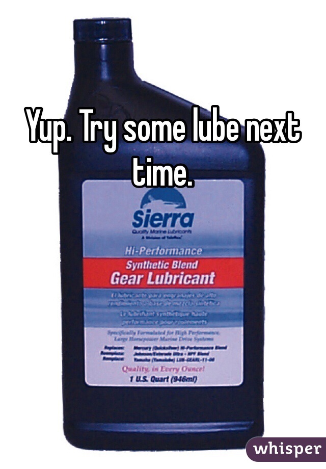 Yup. Try some lube next time. 