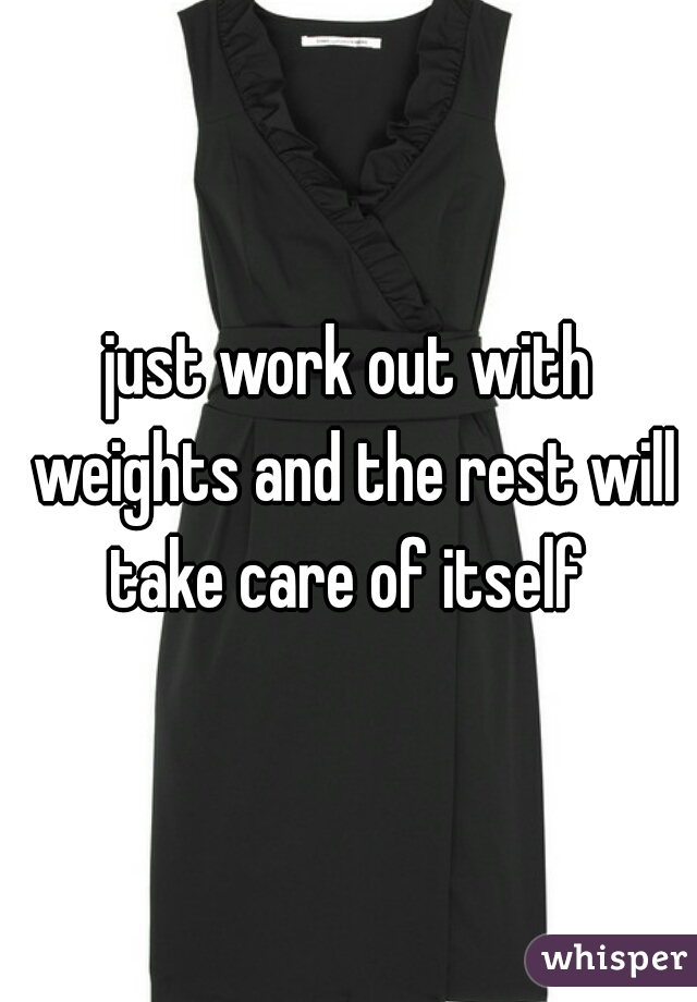 just work out with weights and the rest will take care of itself 