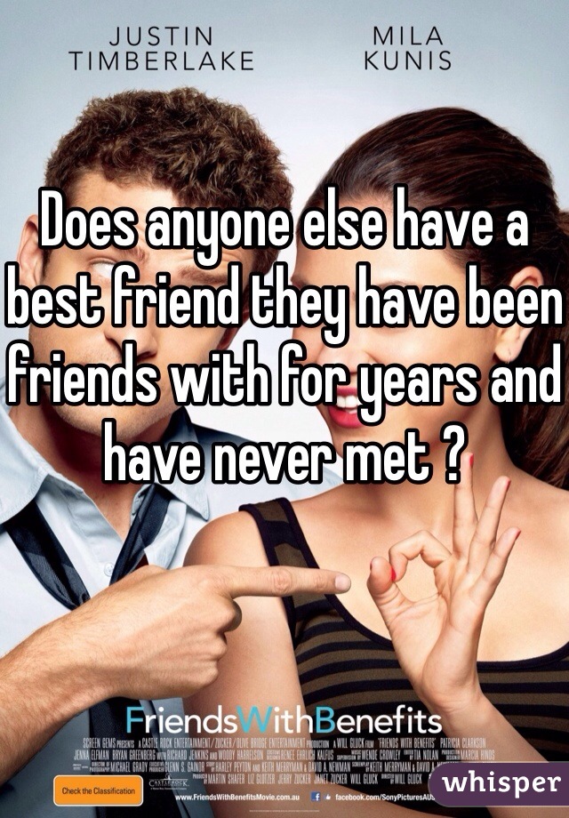 Does anyone else have a best friend they have been friends with for years and have never met ?