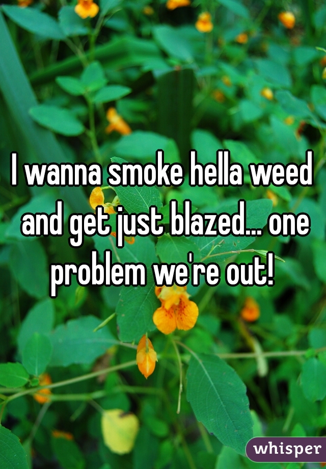 I wanna smoke hella weed and get just blazed... one problem we're out! 