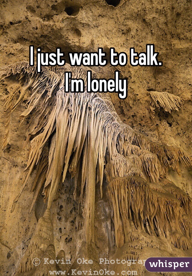 I just want to talk.
I'm lonely