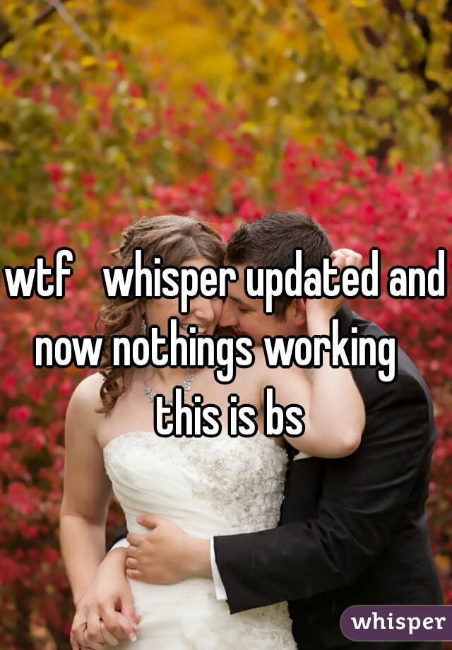wtf   whisper updated and now nothings working    this is bs