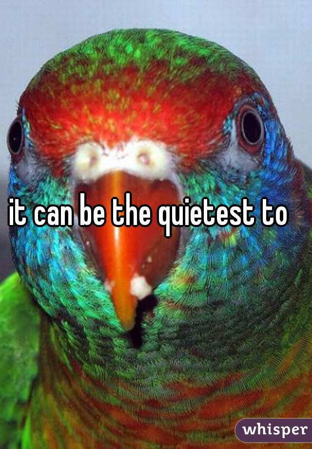 it can be the quietest to  