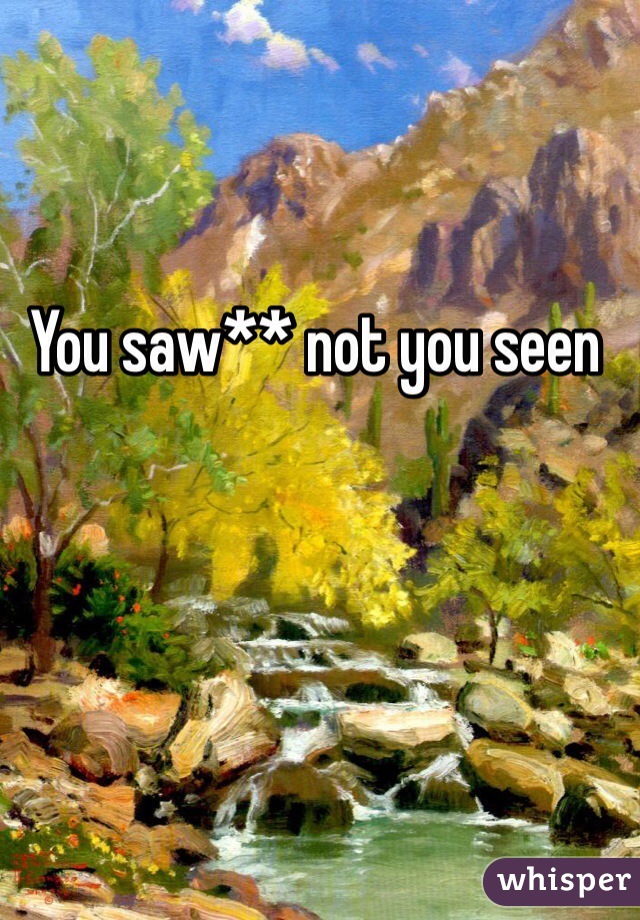 You saw** not you seen 