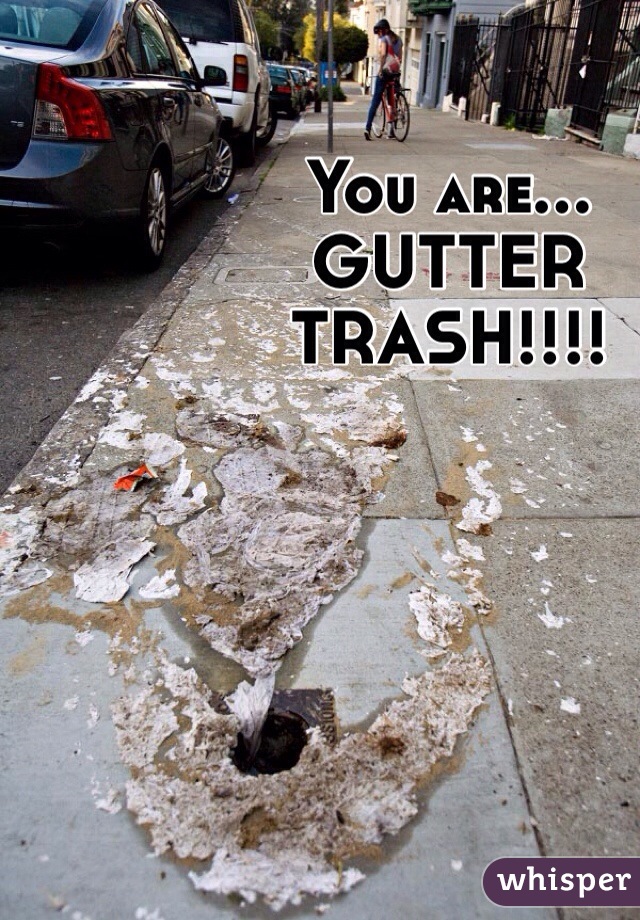You are...
GUTTER
TRASH!!!!
