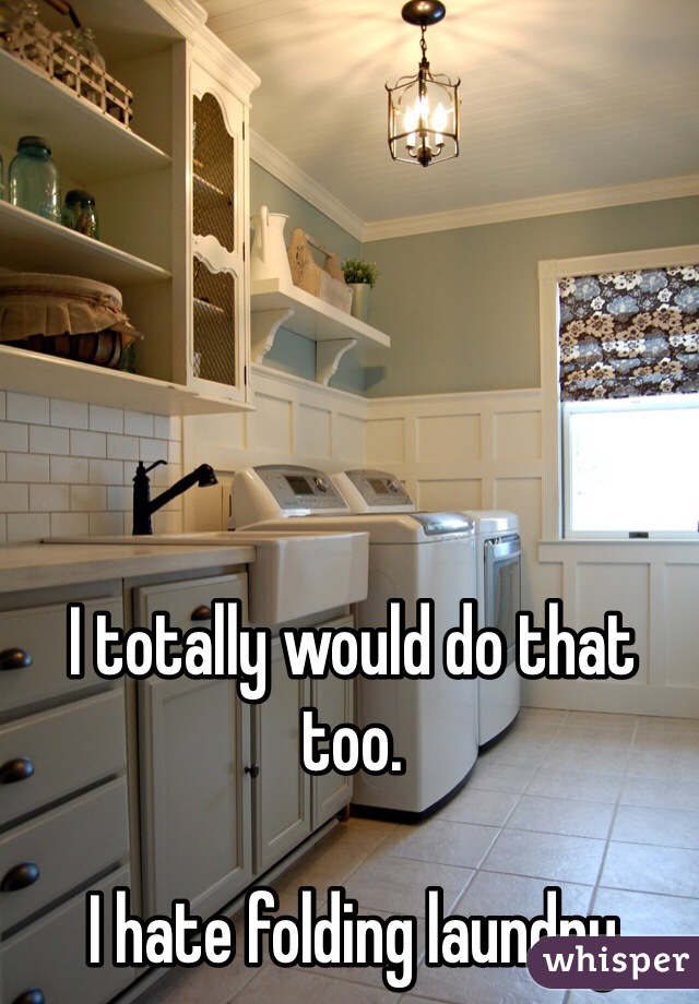 I totally would do that too. 

I hate folding laundry