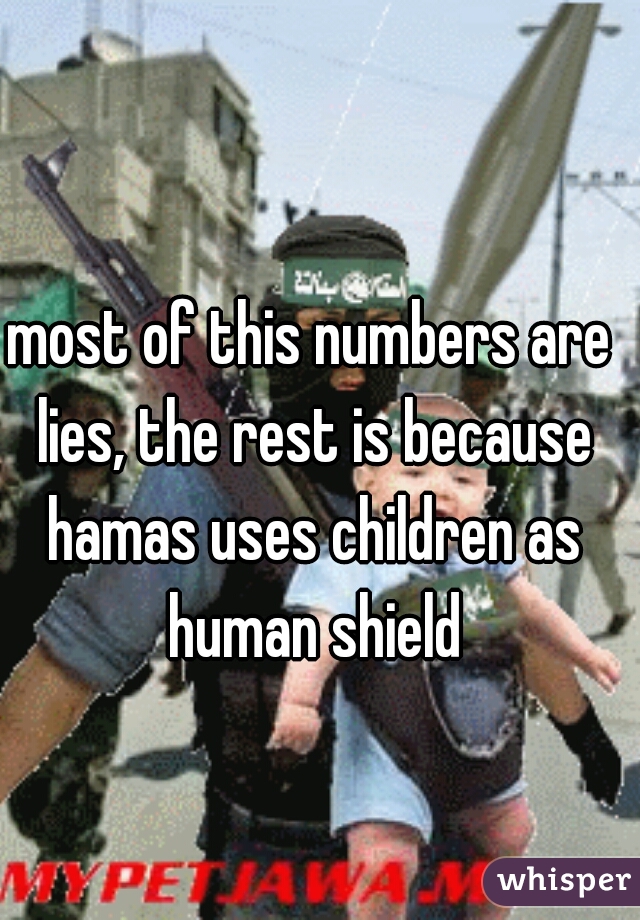 most of this numbers are lies, the rest is because hamas uses children as human shield