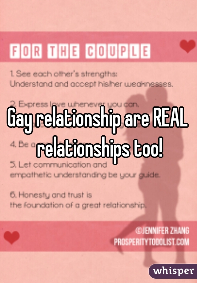 Gay relationship are REAL relationships too!