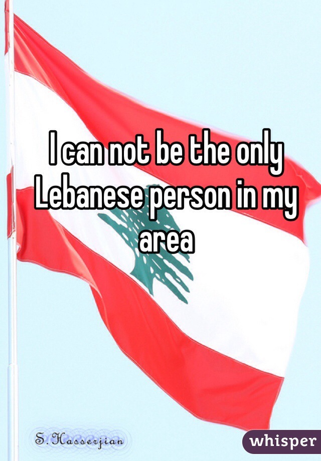 I can not be the only Lebanese person in my area 