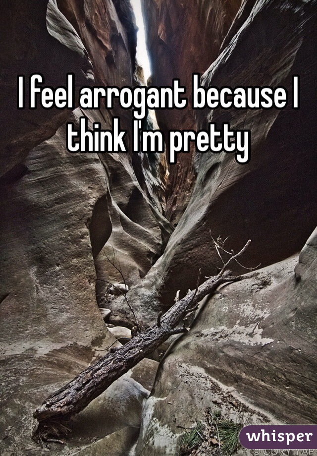 I feel arrogant because I think I'm pretty