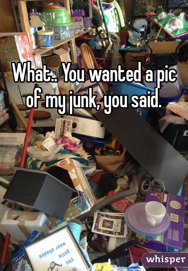 What.. You wanted a pic of my junk, you said.