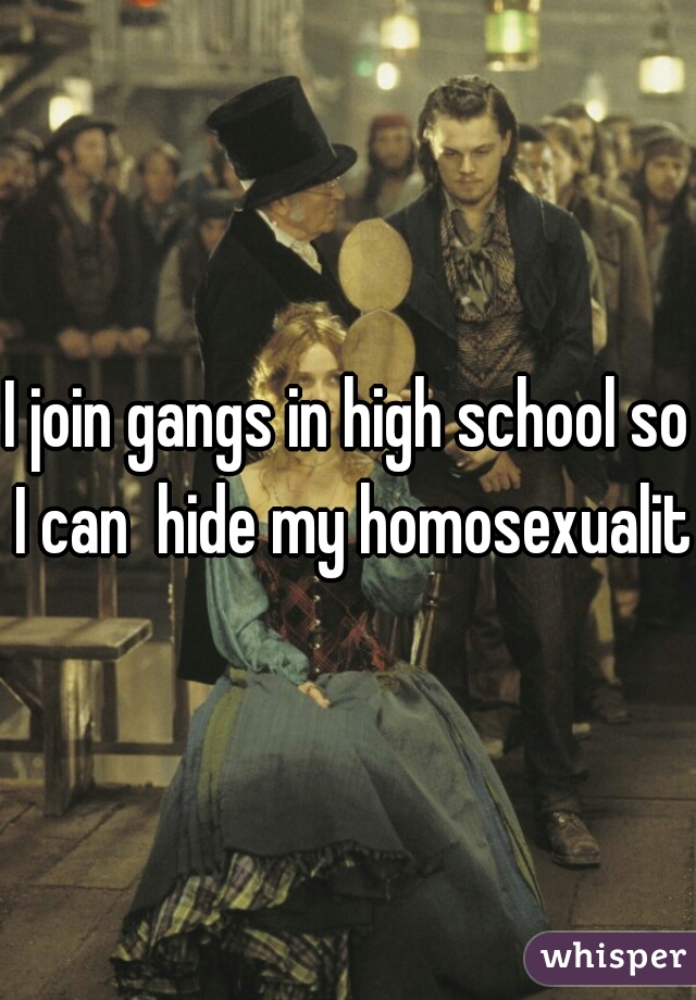 I join gangs in high school so I can  hide my homosexuality