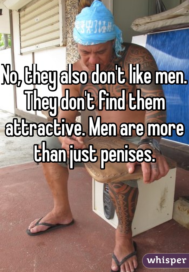 No, they also don't like men. They don't find them attractive. Men are more than just penises. 