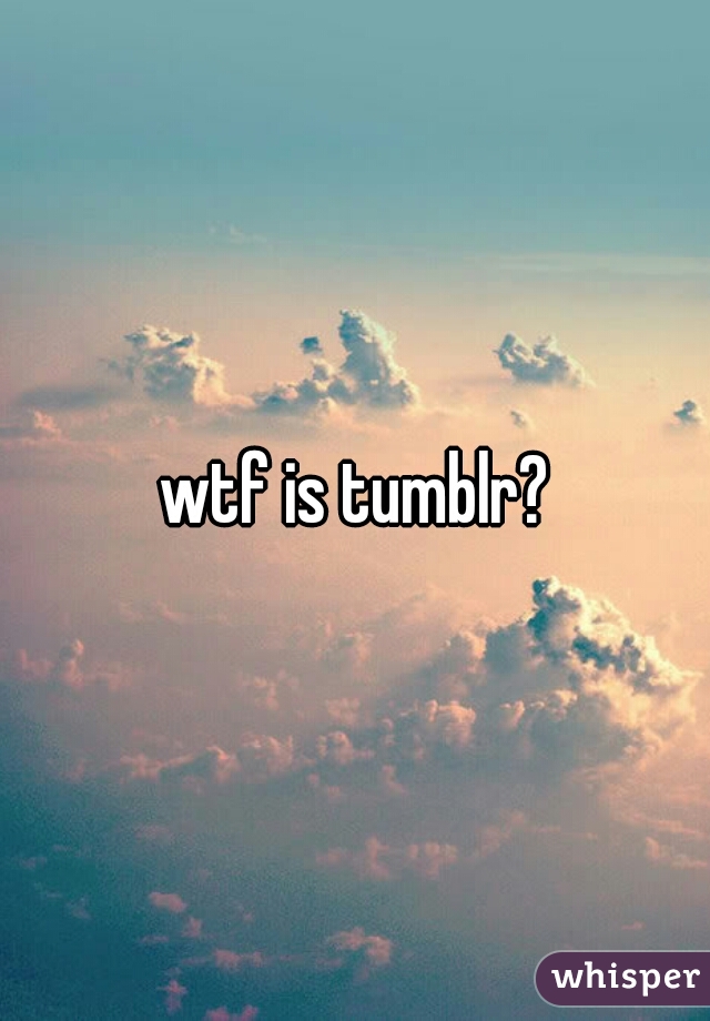 wtf is tumblr?