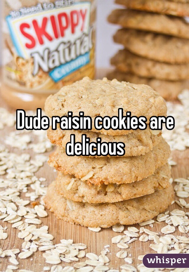 Dude raisin cookies are delicious 