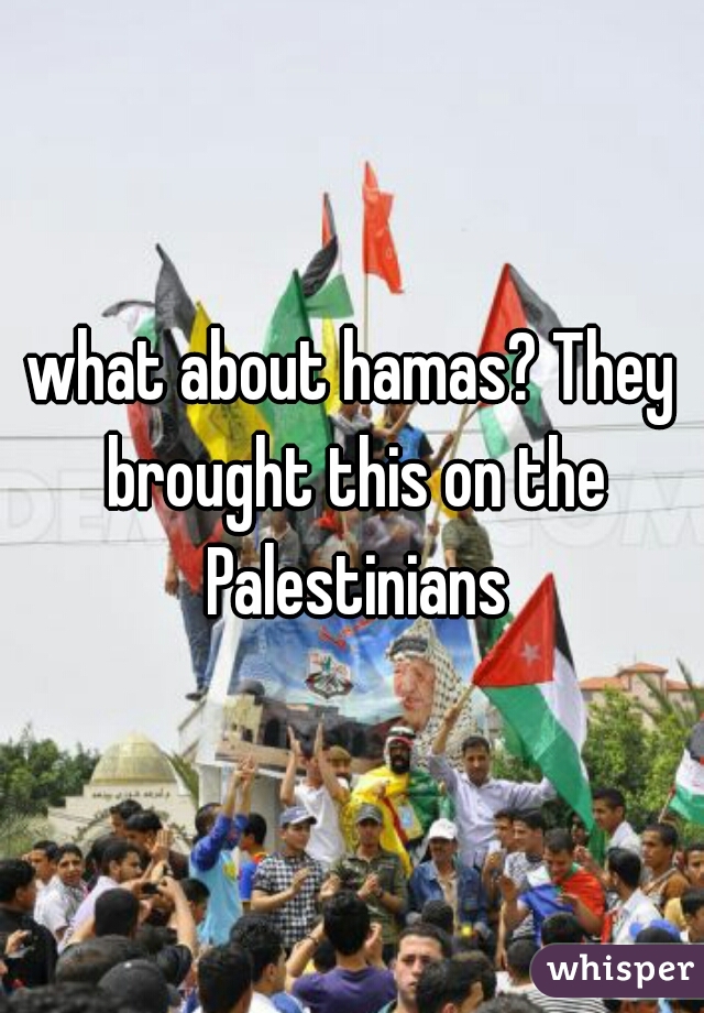 what about hamas? They brought this on the Palestinians