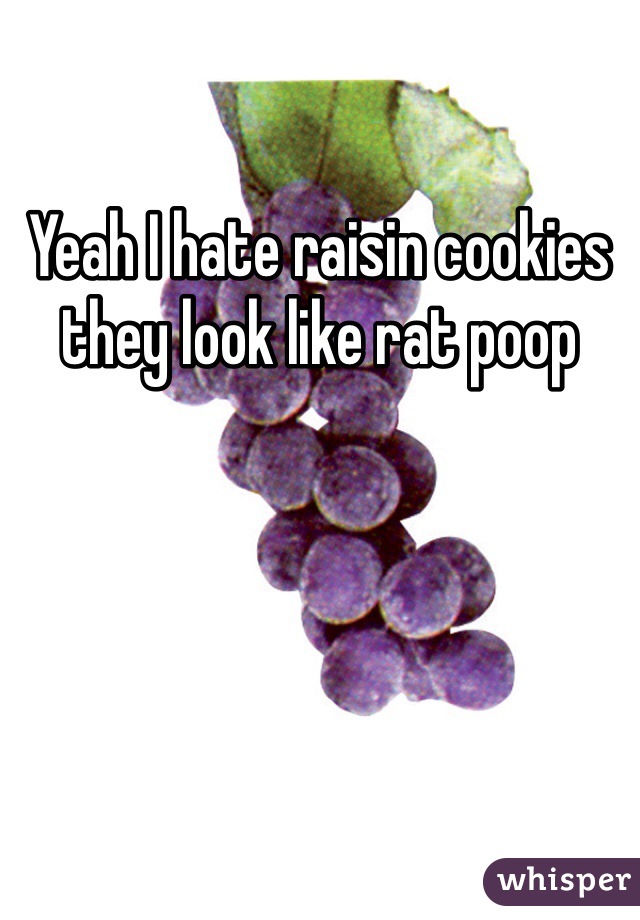 Yeah I hate raisin cookies they look like rat poop