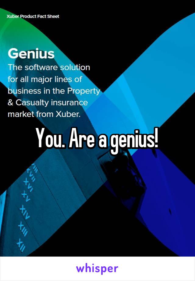 You. Are a genius! 
