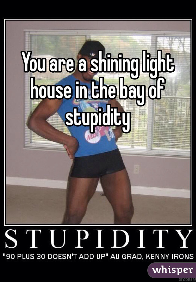 You are a shining light house in the bay of stupidity 