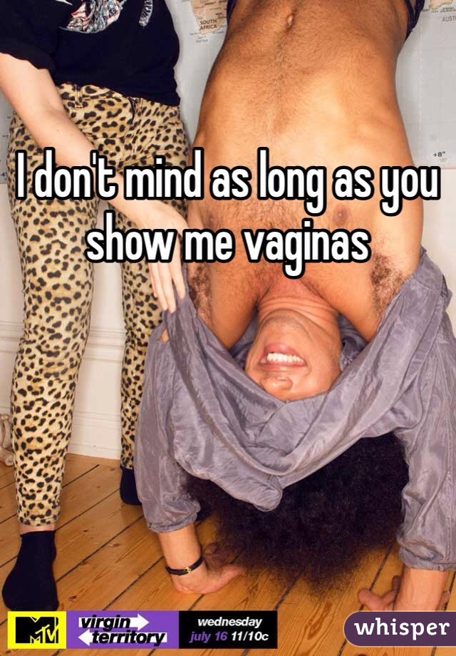 I don't mind as long as you show me vaginas