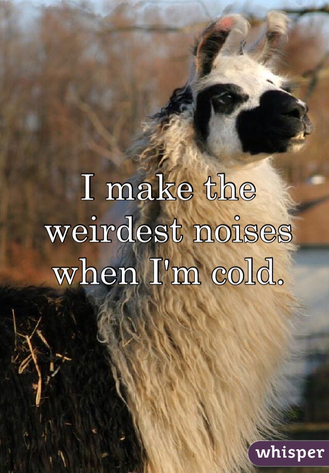 I make the weirdest noises when I'm cold. 
