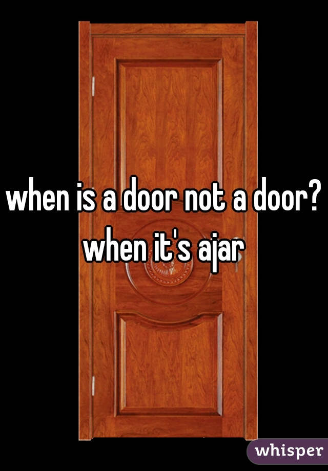 when is a door not a door?



when it's ajar